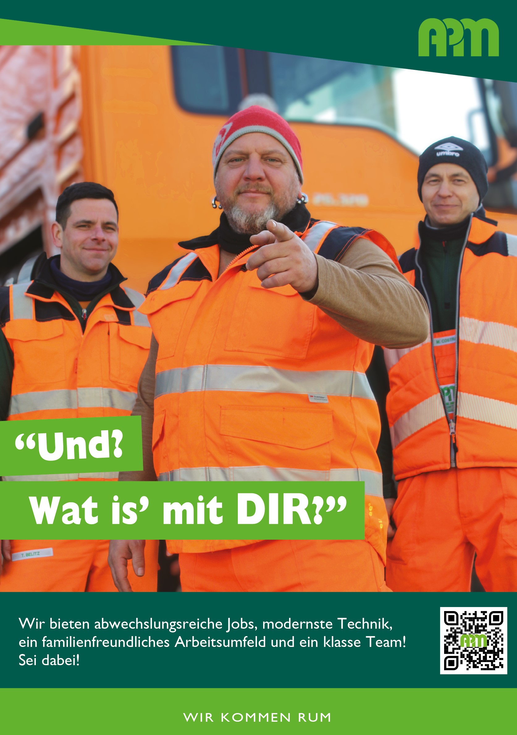 Müllwerker zeigt auf dich