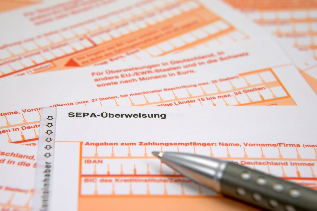 Sepa-Überweisungsscheine