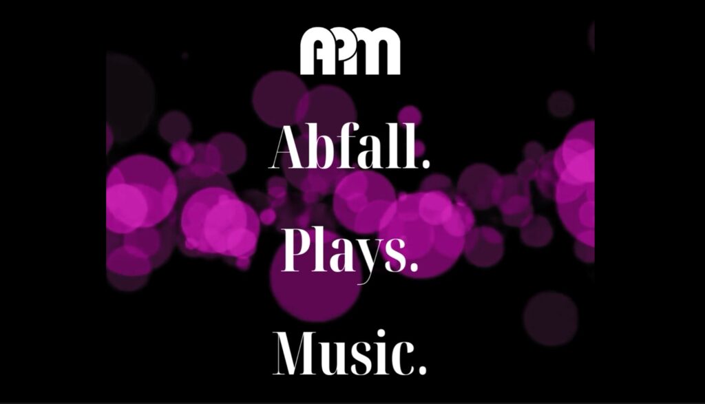 Logo mit Aufschrift Abfall.Plays.Music.