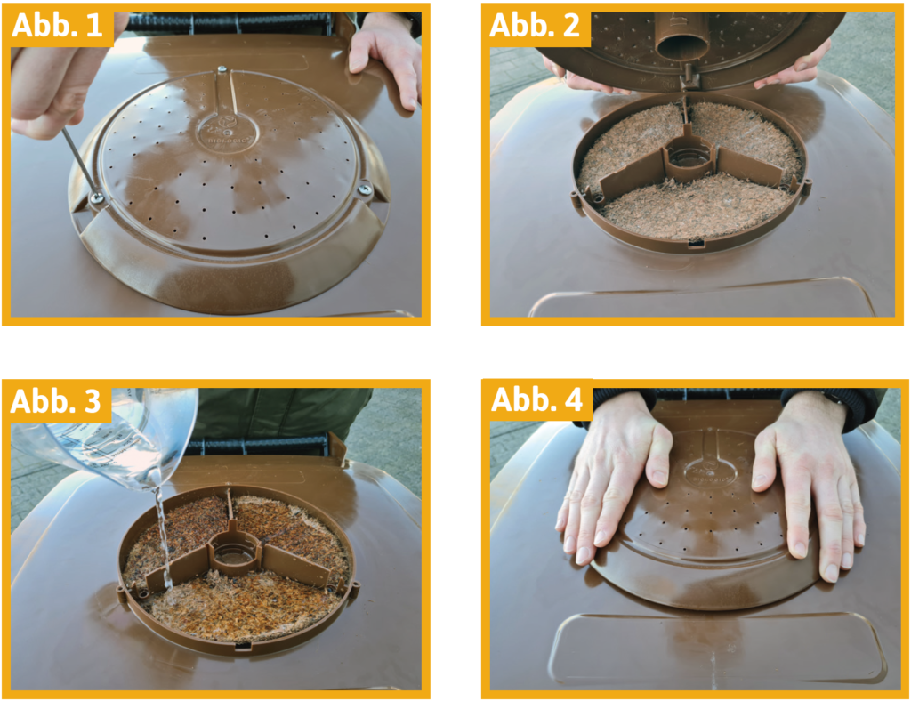 Biofilterdeckel in vier Schritten aktivieren